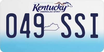 KY license plate 049SSI