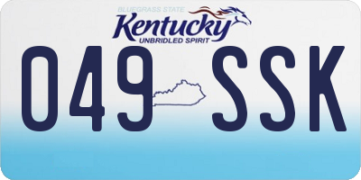 KY license plate 049SSK