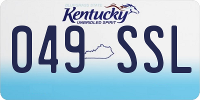 KY license plate 049SSL