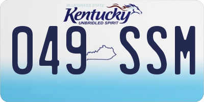 KY license plate 049SSM