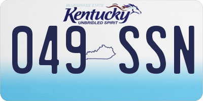 KY license plate 049SSN