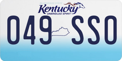 KY license plate 049SSO