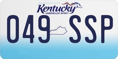 KY license plate 049SSP