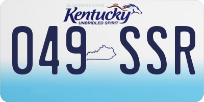 KY license plate 049SSR