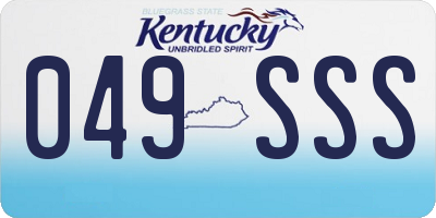 KY license plate 049SSS
