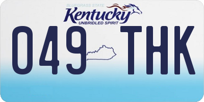KY license plate 049THK