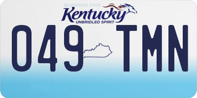 KY license plate 049TMN