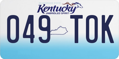 KY license plate 049TOK