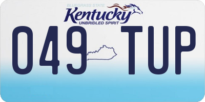 KY license plate 049TUP