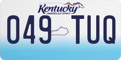KY license plate 049TUQ
