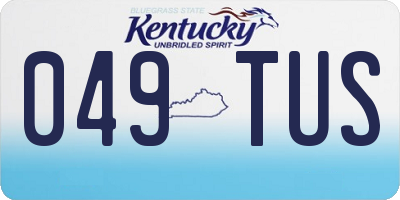 KY license plate 049TUS