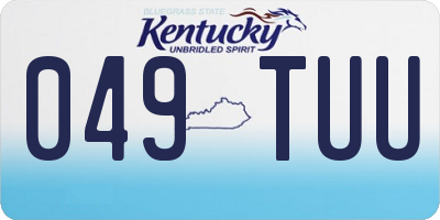 KY license plate 049TUU