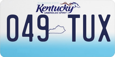 KY license plate 049TUX
