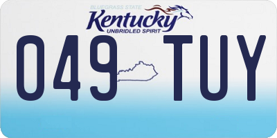 KY license plate 049TUY