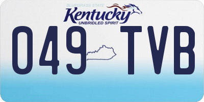 KY license plate 049TVB