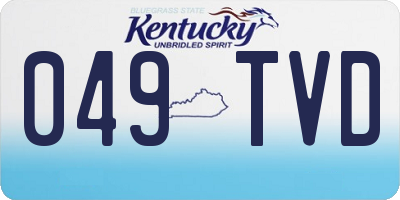 KY license plate 049TVD