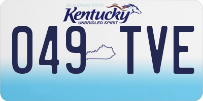 KY license plate 049TVE
