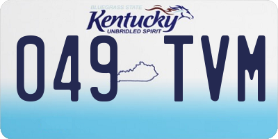 KY license plate 049TVM