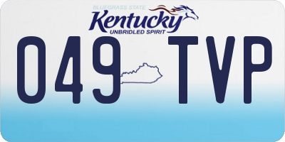KY license plate 049TVP