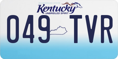 KY license plate 049TVR