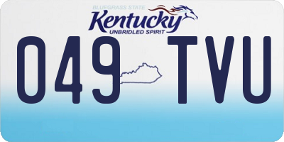 KY license plate 049TVU