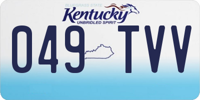 KY license plate 049TVV