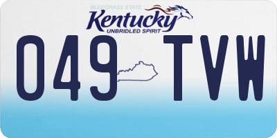 KY license plate 049TVW