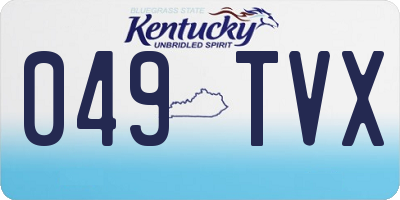 KY license plate 049TVX