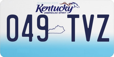 KY license plate 049TVZ