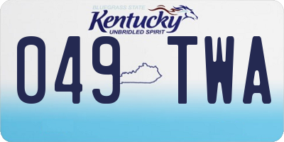 KY license plate 049TWA