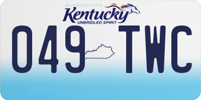 KY license plate 049TWC