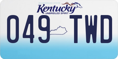 KY license plate 049TWD