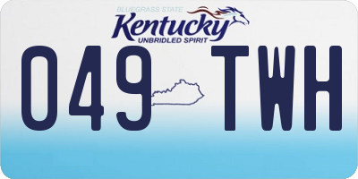 KY license plate 049TWH