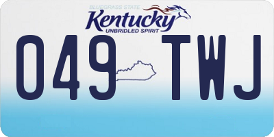 KY license plate 049TWJ