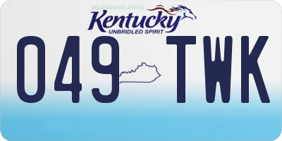KY license plate 049TWK