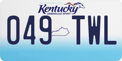 KY license plate 049TWL