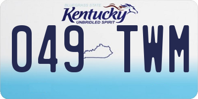 KY license plate 049TWM