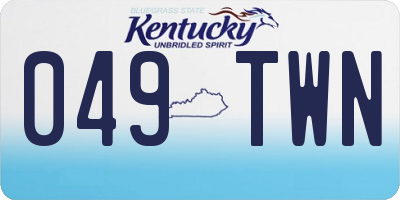 KY license plate 049TWN