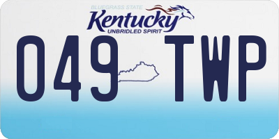 KY license plate 049TWP