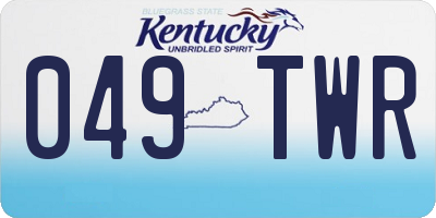 KY license plate 049TWR