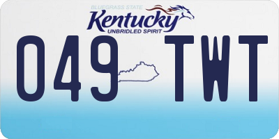 KY license plate 049TWT