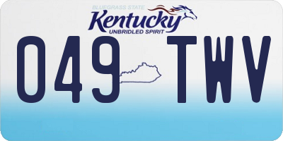 KY license plate 049TWV