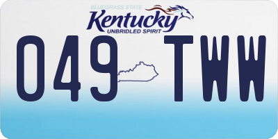 KY license plate 049TWW