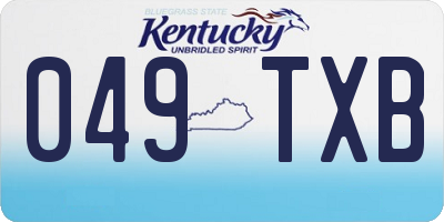 KY license plate 049TXB