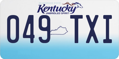 KY license plate 049TXI