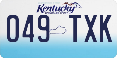 KY license plate 049TXK