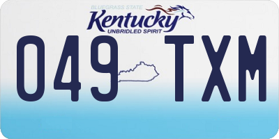 KY license plate 049TXM