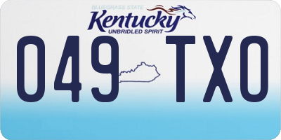 KY license plate 049TXO