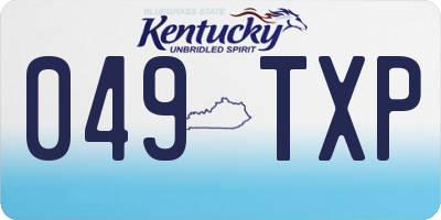 KY license plate 049TXP