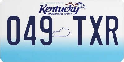 KY license plate 049TXR
